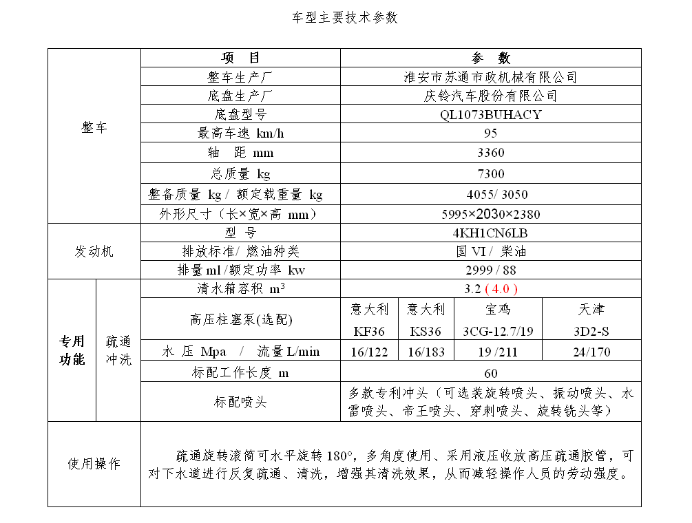 下水道疏通清洗车